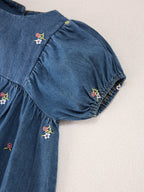Vestido Jeans Florzinhas