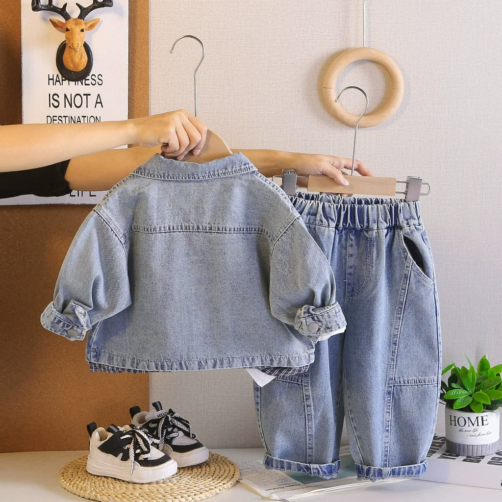 Conjunto Infantil Masculino Jeans 3 Peças