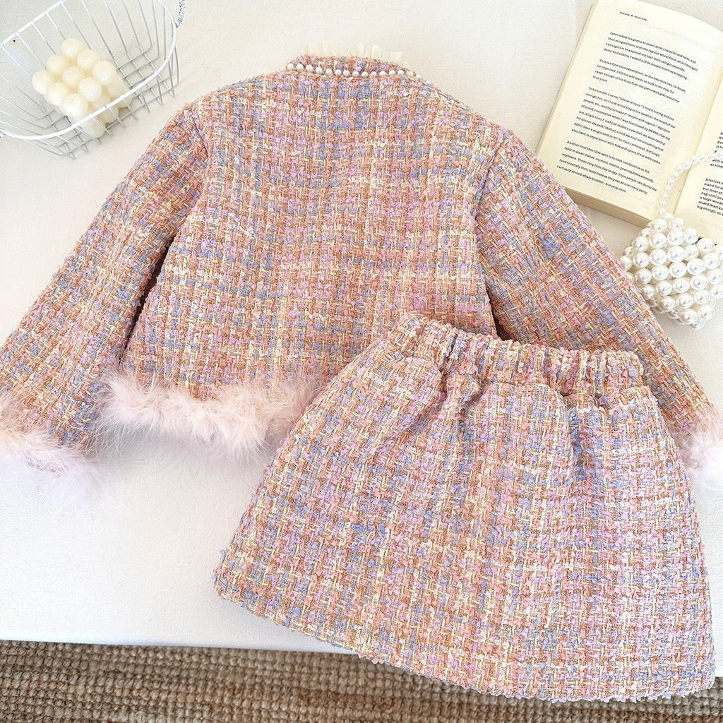 Conjunto Infantil Inverno Tweed Pérolas