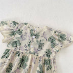Body Infantil Feminino Floral Lacinho