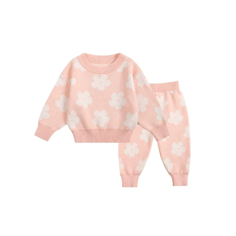 Conjunto Infantil Tricô Florzinhas
