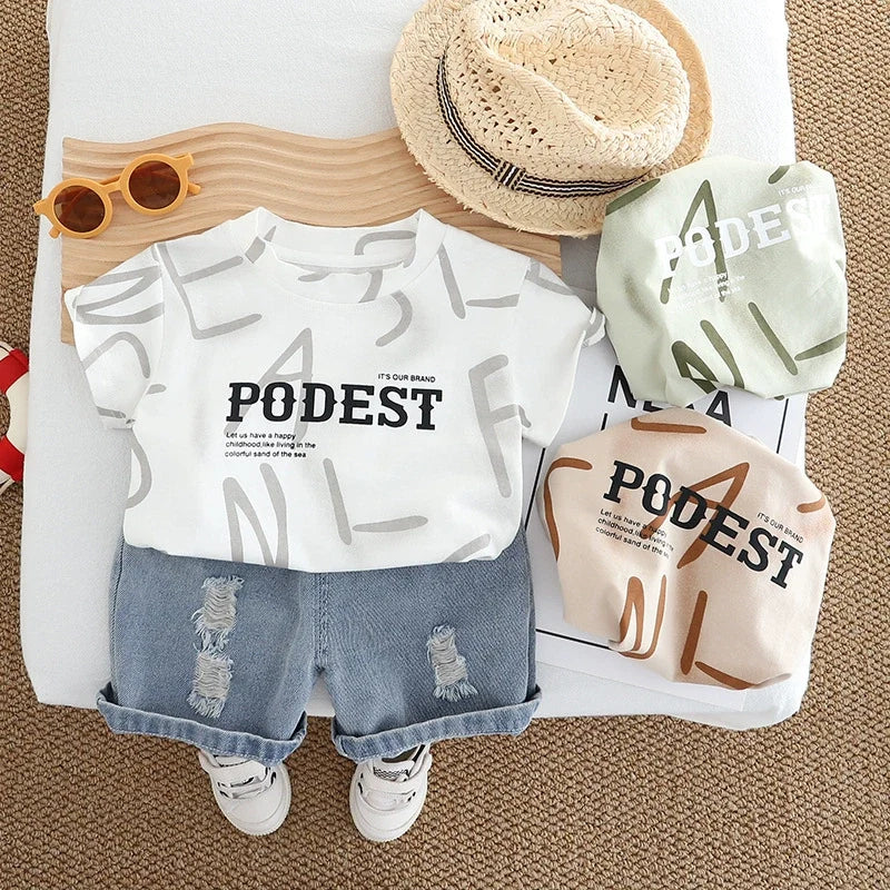 Conjunto Infantil Masculino T-Shirt e Jeans