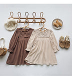 Vestido Infantil Com Gola Flores