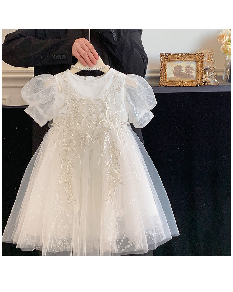 Vestido De Festa Tule com Brilhantes