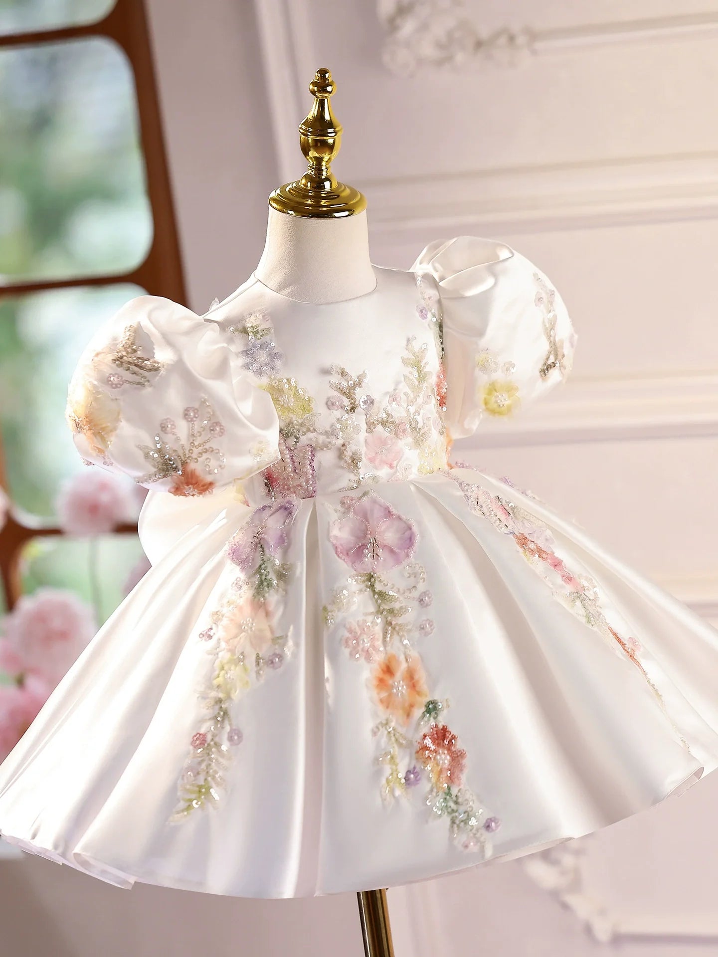 Vestido Infantil de Festa Flores Bufante