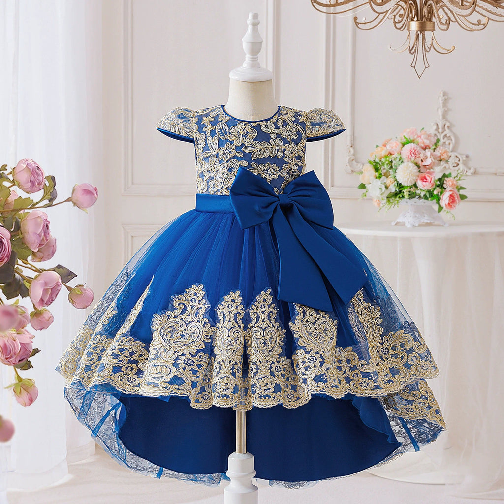 Vestido de Festa Rendado com Laço