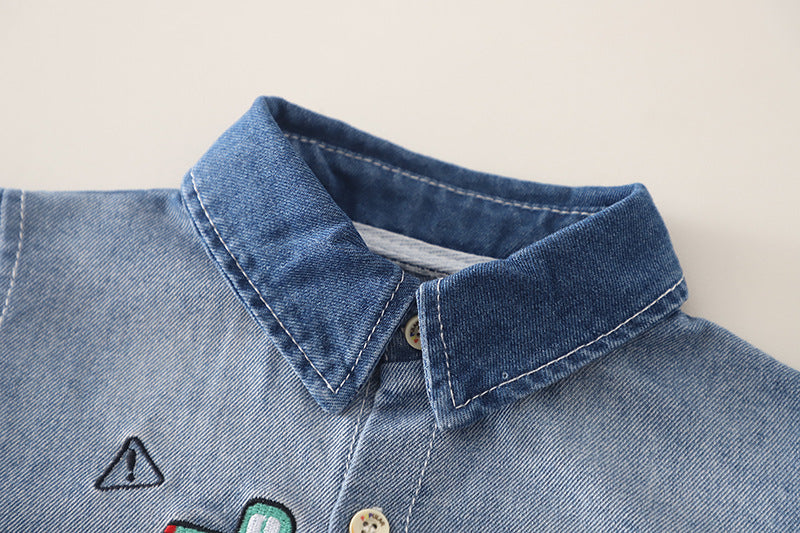 Conjunto Infantil Jeans 3 Peças Jeans Trator