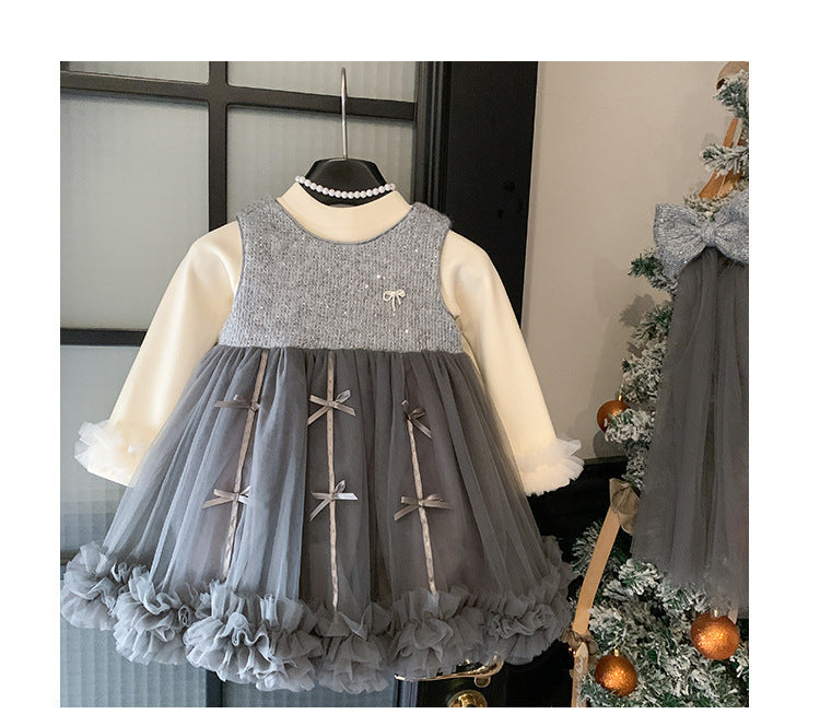 Vestido Infantil Lacinhos + Manga Longa