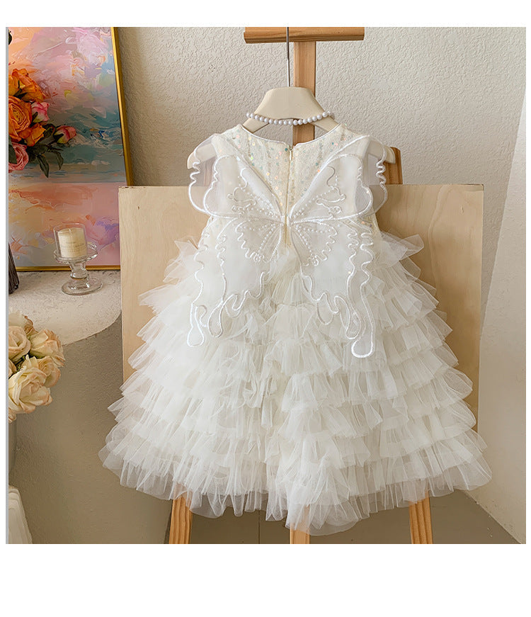 Vestido Infantil De Festa Tule Asa