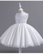 Vestido De Festa Infantil Brilhante Flores