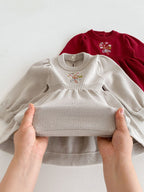 Vestido Infantil de Tricô com Florzinha