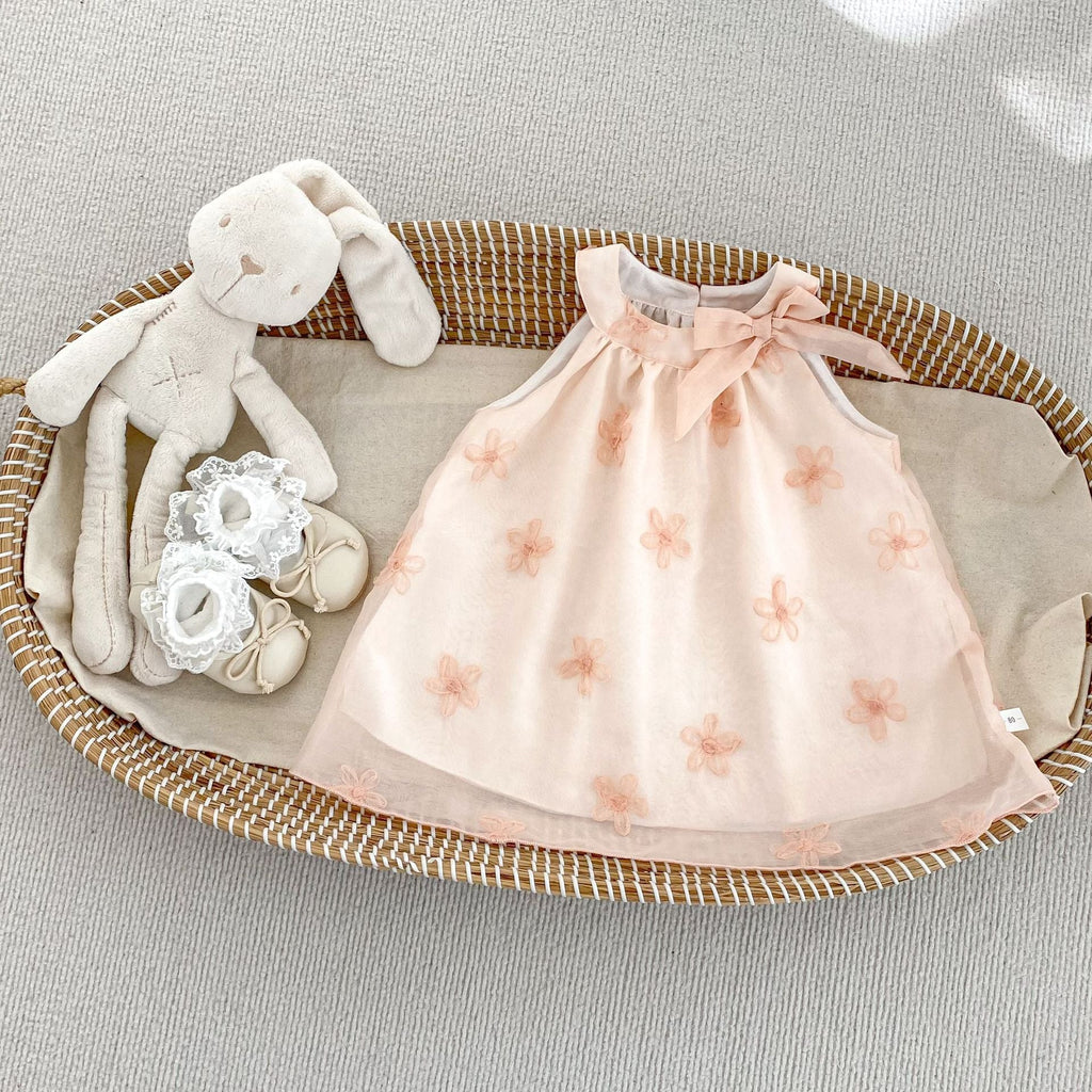 Vestido Infantil de Tule Florzinhas