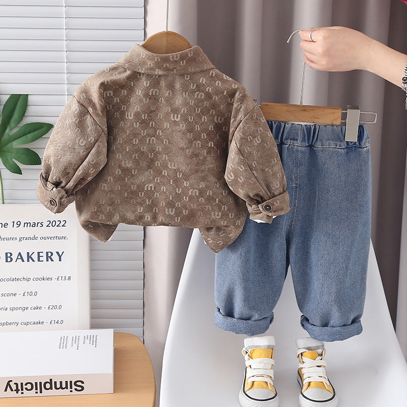 Conjunto Infanil Masculino 3 Peças Bolsinho e  Jeans
