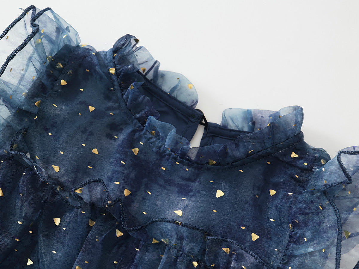 Vestido Infantil Azul Delicado