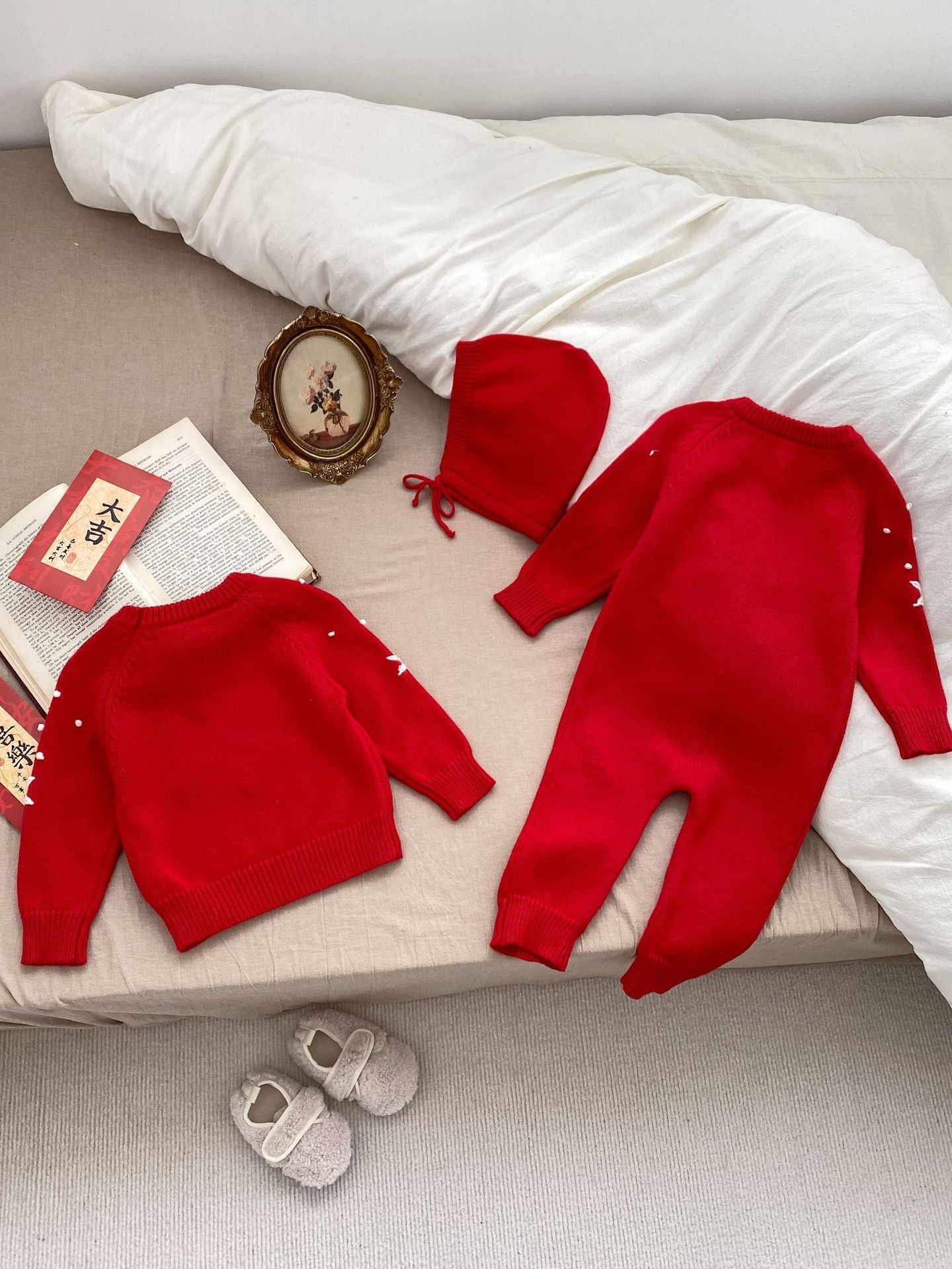 Macacão/ Blusa Infantil Vermelho Florzinhas