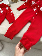 Macacão/ Blusa Infantil Vermelho Florzinhas
