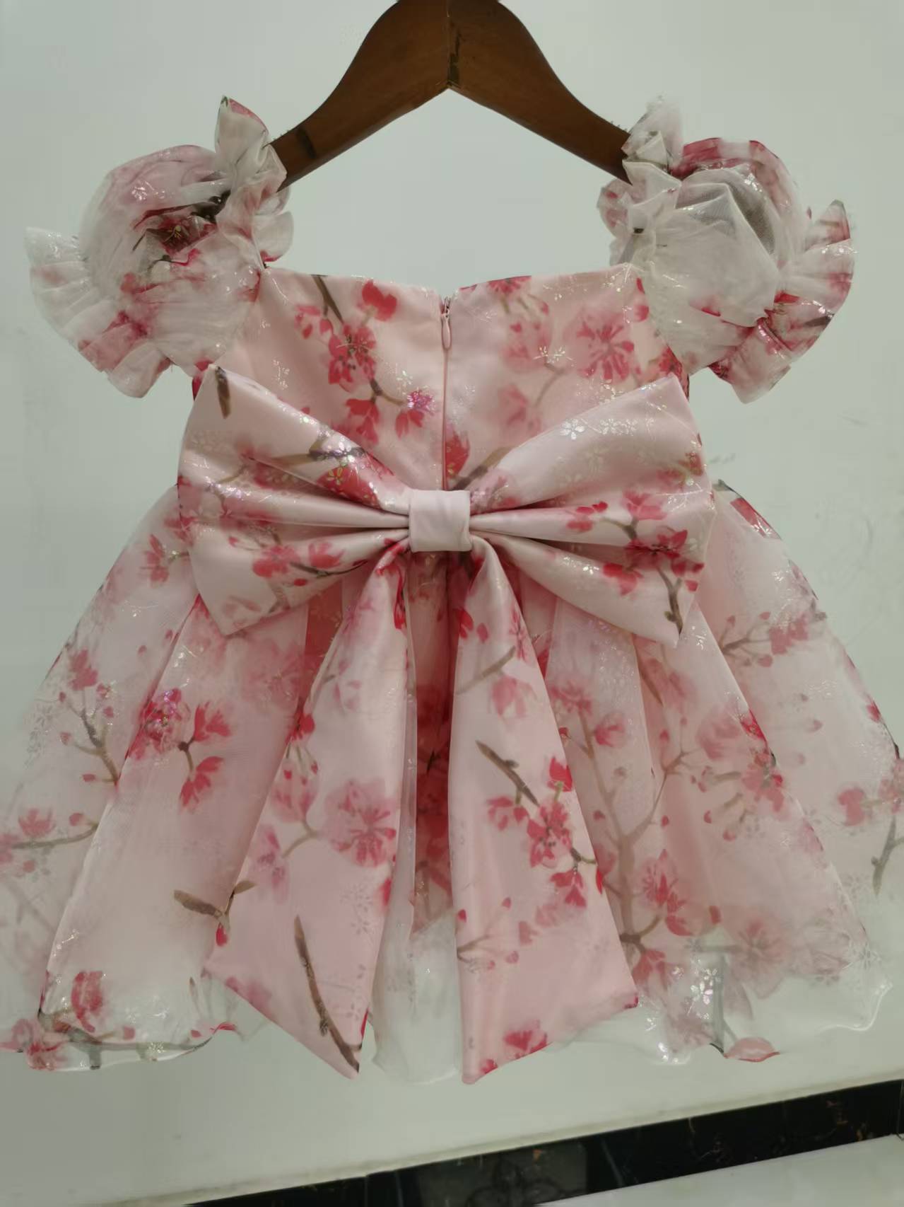 Vestido de Festa  Infantil Floral Lacinho