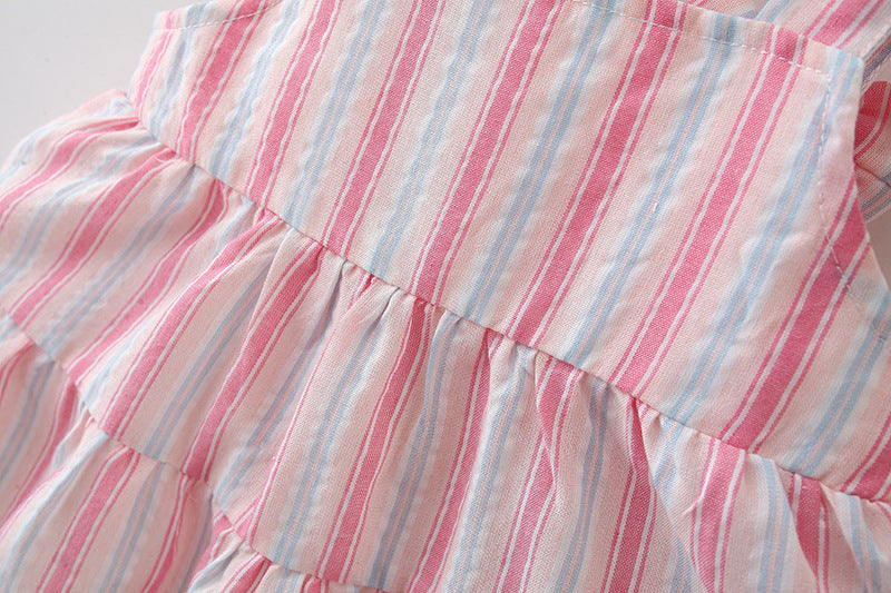Vestido Infantil Lístras Lacinhos + Chapéu