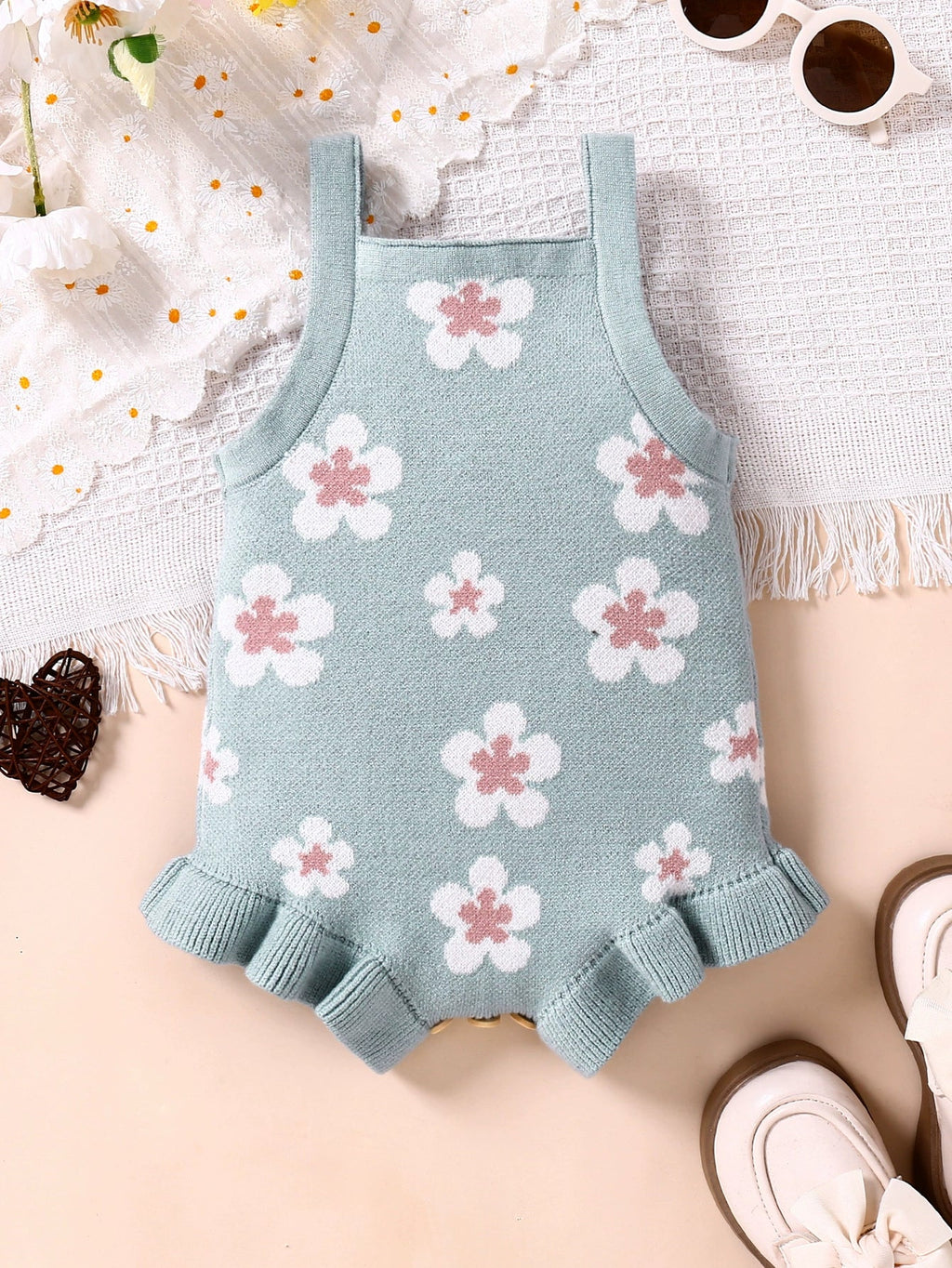 Body Infantil de Tricô Florzinhas