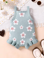 Body Infantil de Tricô Florzinhas