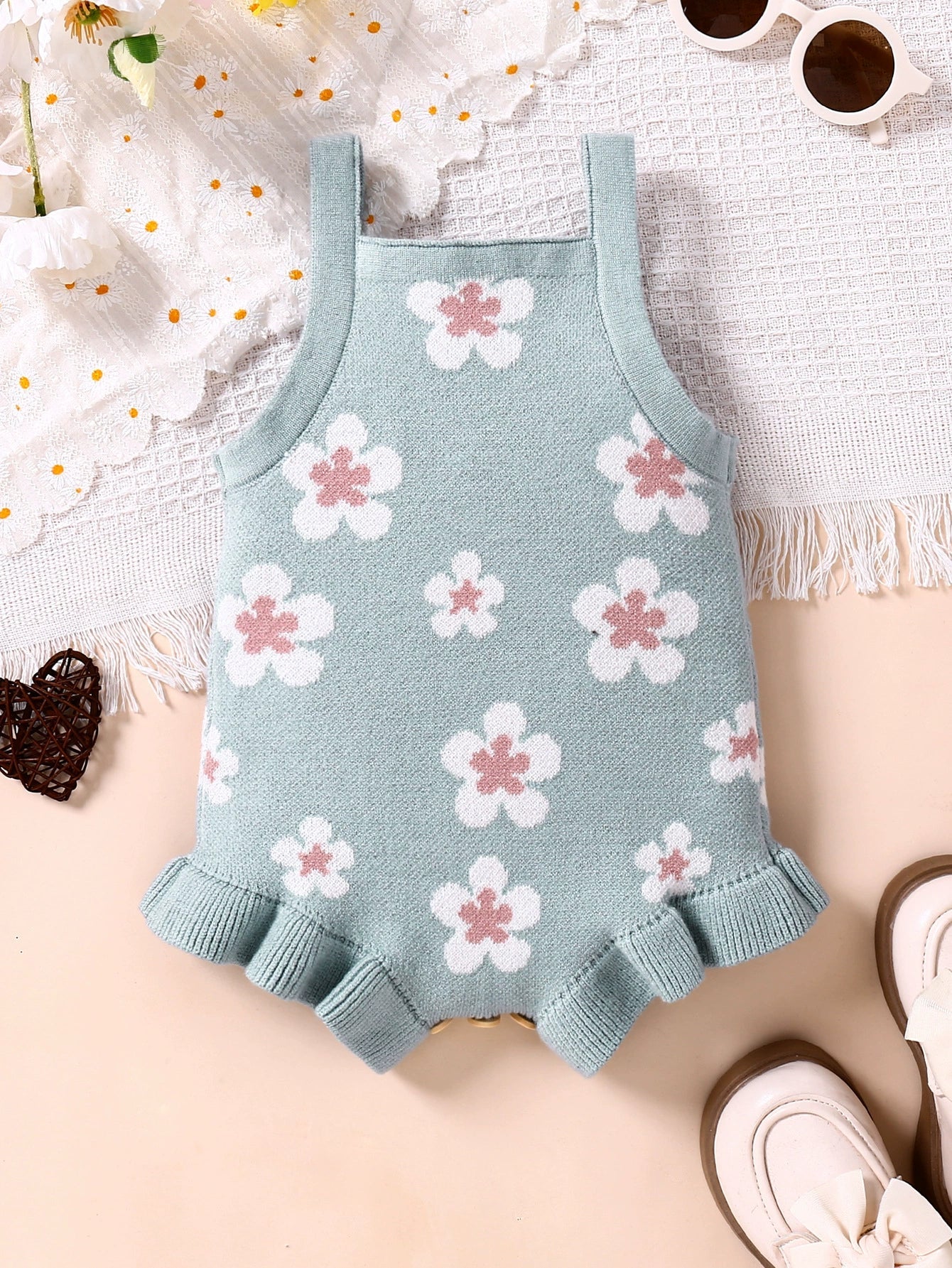 Body Infantil de Tricô Florzinhas