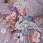 Vestido Infantil de Festa Floral Flamingo