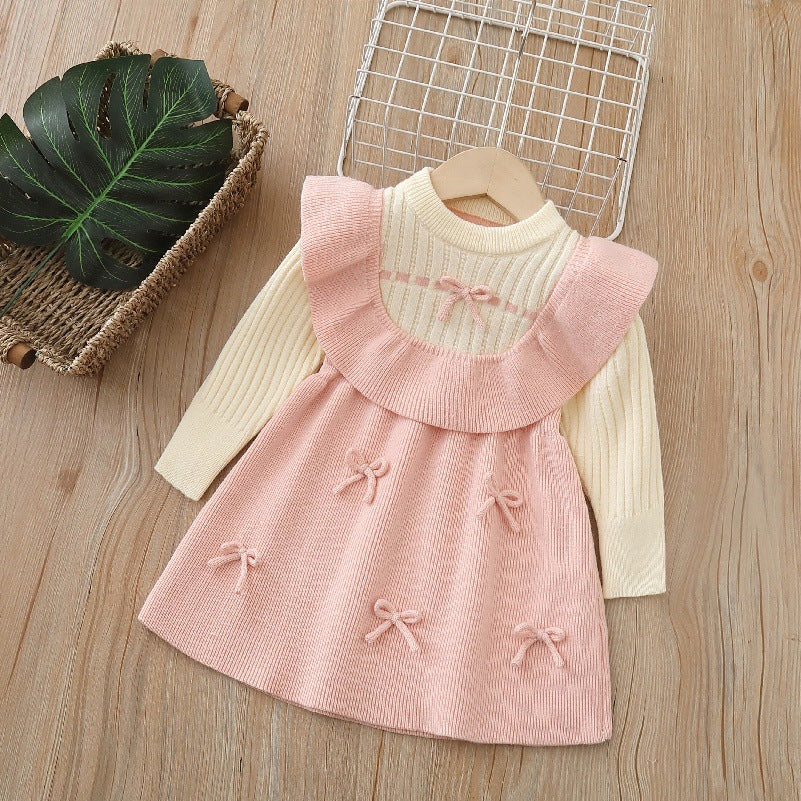Vestido Infantil de Tricô com Lacinhos