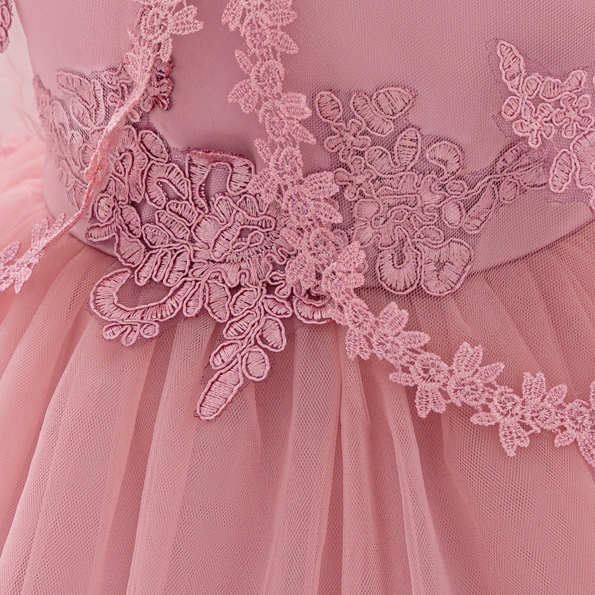 Vestido Infantil Luxo com  Bordado Flores
