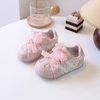 Tênis Infantil Feminino Strass Lacinhos