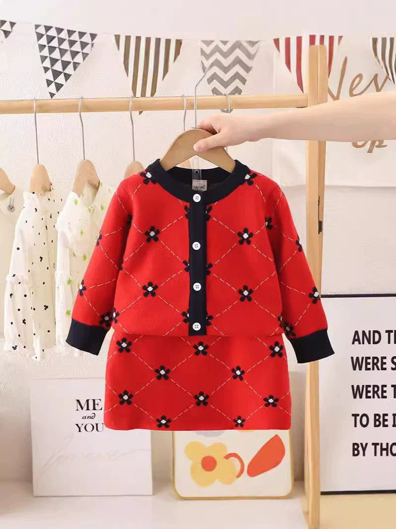 Conjunto Infantil Tricô Florzinhas