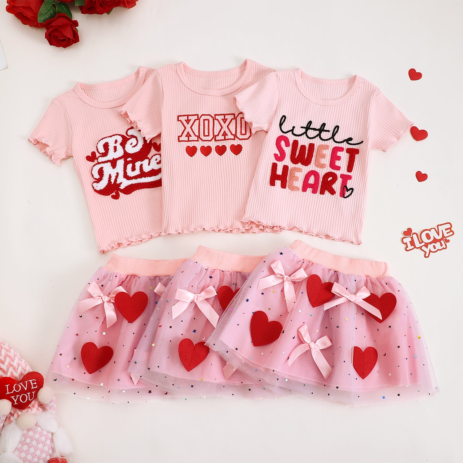 Conjunto Infantil Feminino Love Tule