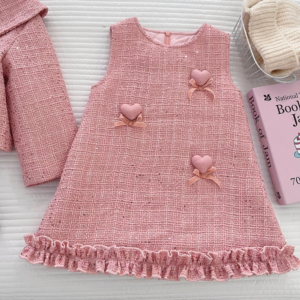 Conjunto Infantil Tweed Love Lacinho