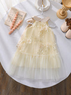 Vestido Infantil Tule Floral com Lacinho