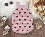 Body Infantil Tricô Corações