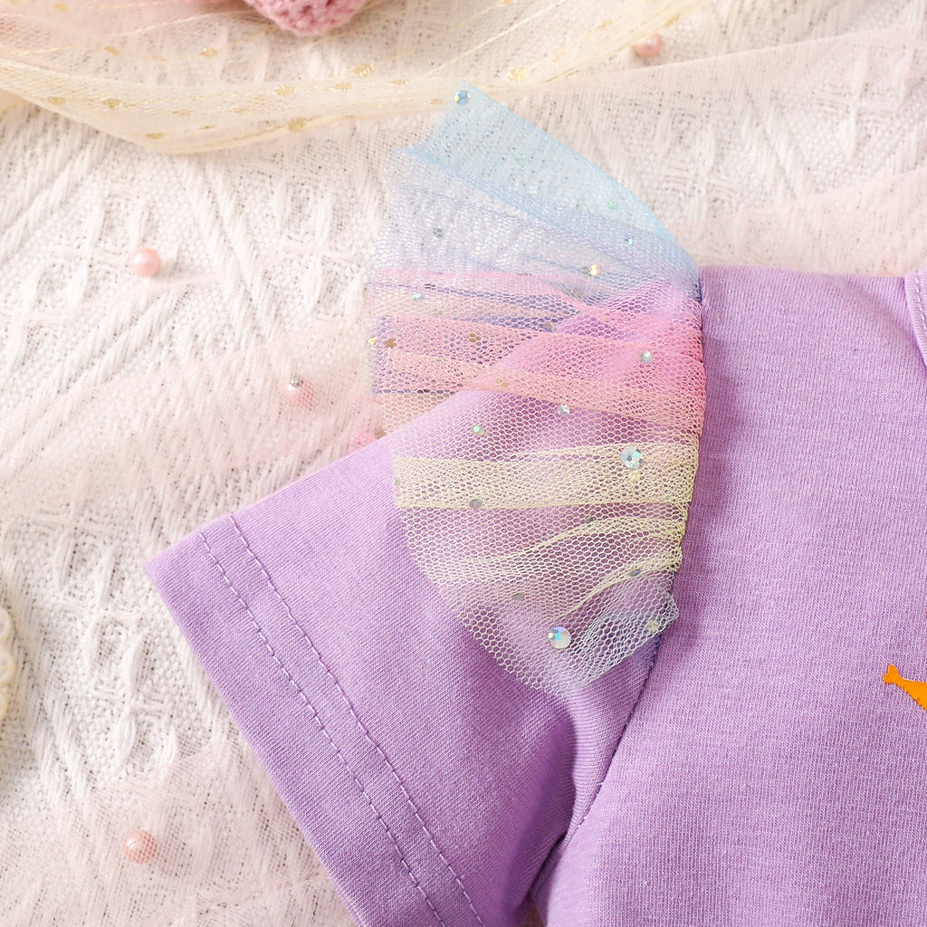 Vestido Infantil Princesinha Tule Colorido
