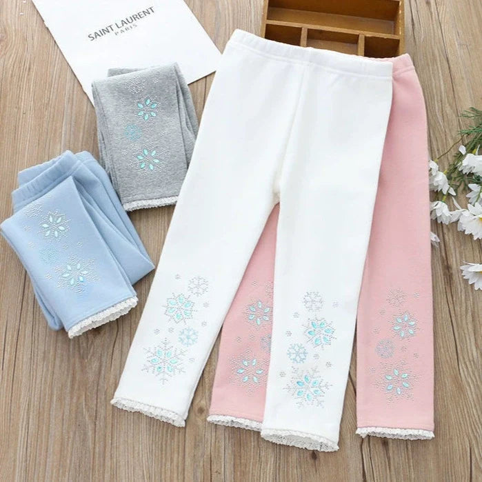 Legging Infantil Peluciada Florzinhas