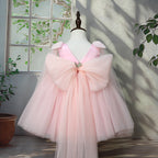 Vestido Infantil Rosa Flores e Tule