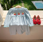 Vestido Infantil com Renda Cerejinhas