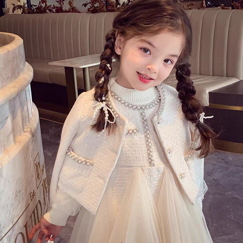 Conjunto Infantil Feminino Pérolas e Tule