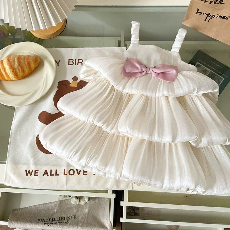 Vestido Infantil Camadas Lacinho