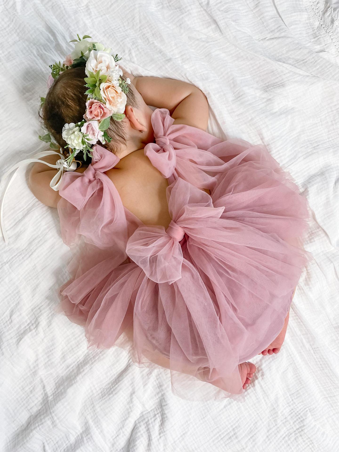 Body Vestidinho Infantil De Tule