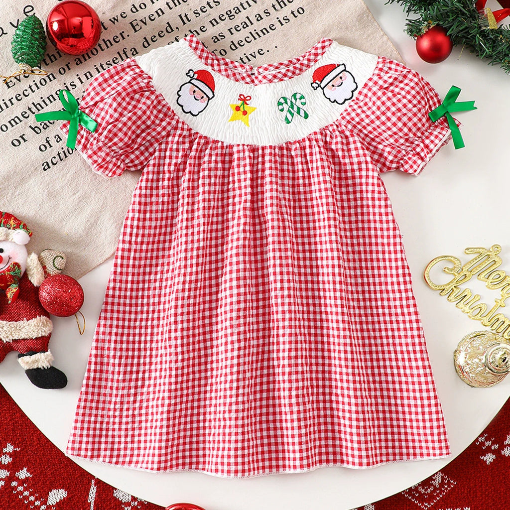 Vestido Infantil Xadrez Natal