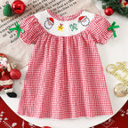 Vestido Infantil Xadrez Natal