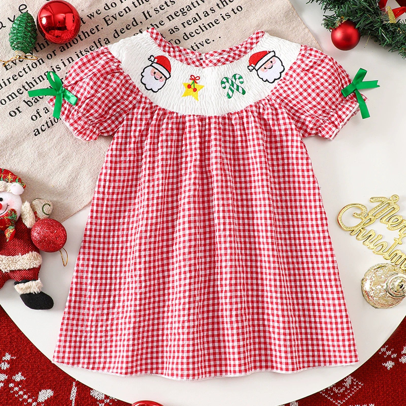 Vestido Infantil Xadrez Natal