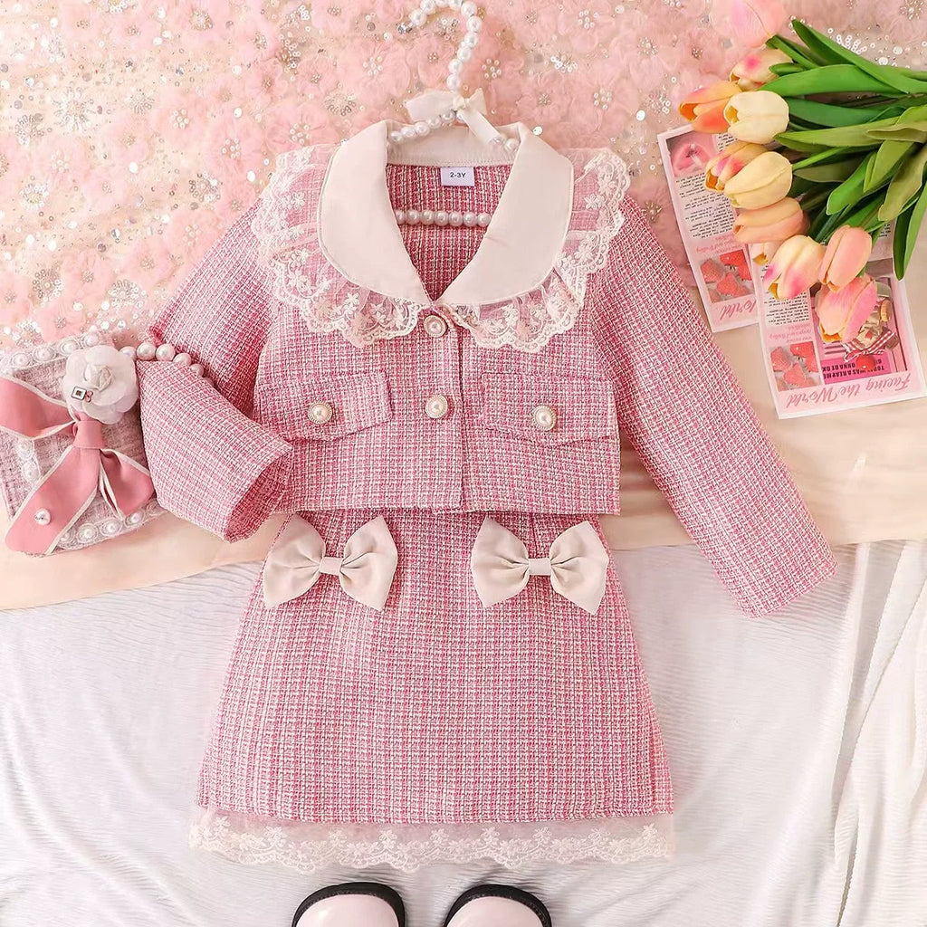 Conjunto Infantil Feminino Pérolas Lacinho