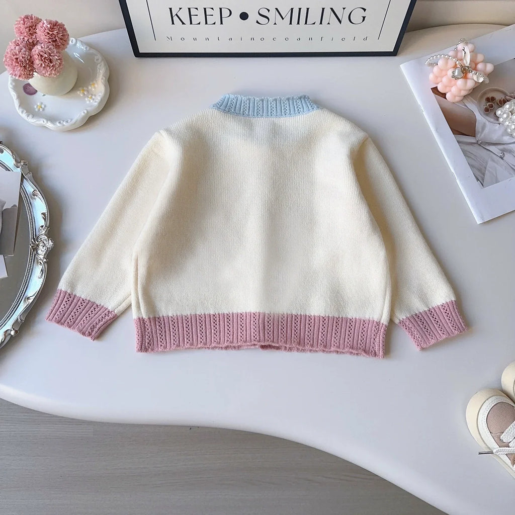 Cardigan Infantil de Tricô Arco íris