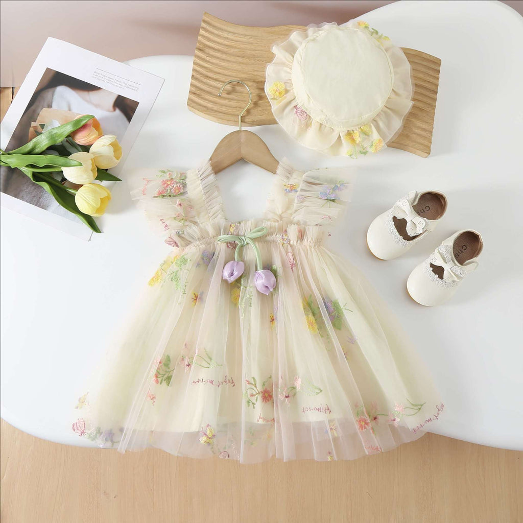 Vestido Infantil Floral Tulipa