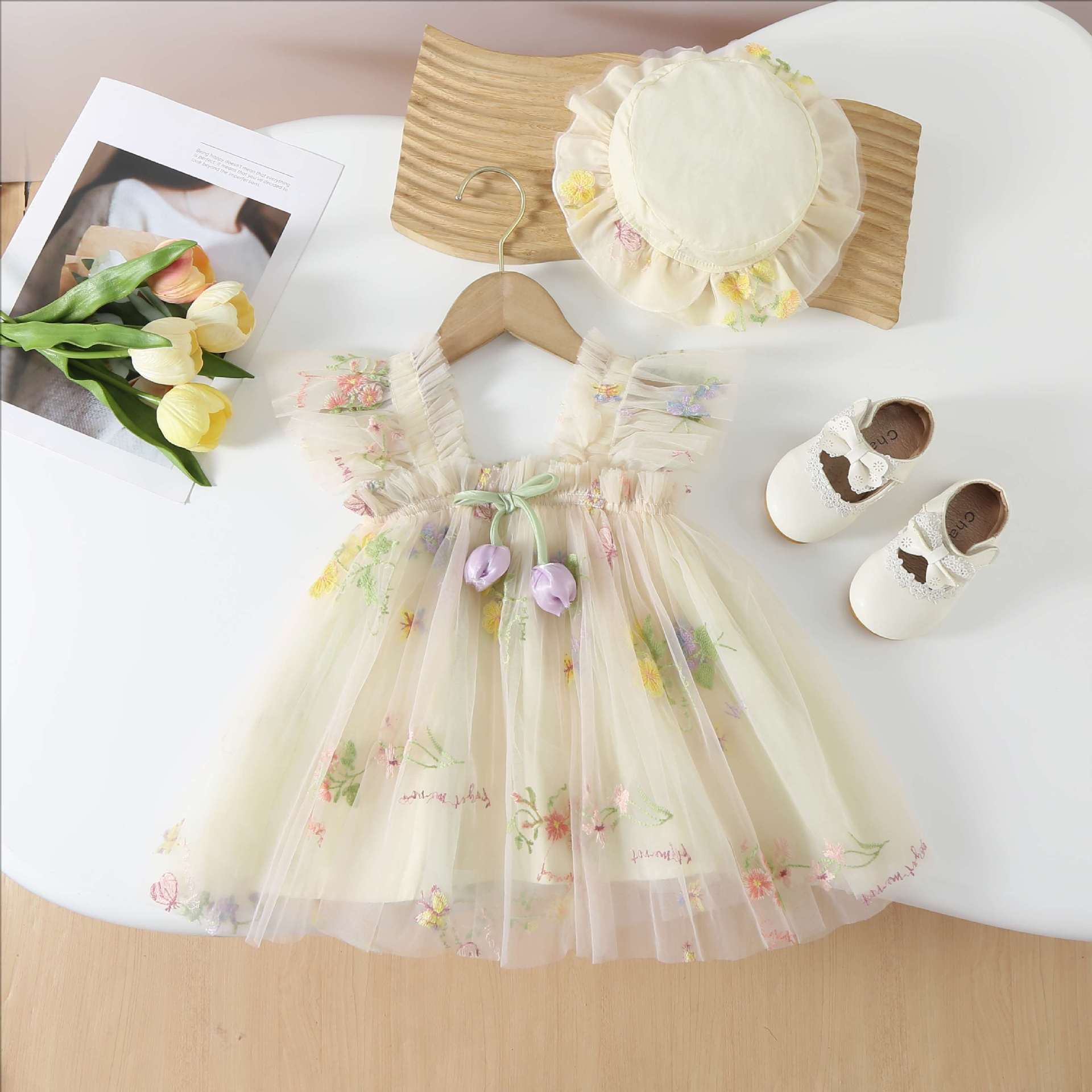 Vestido Infantil Floral Tulipa