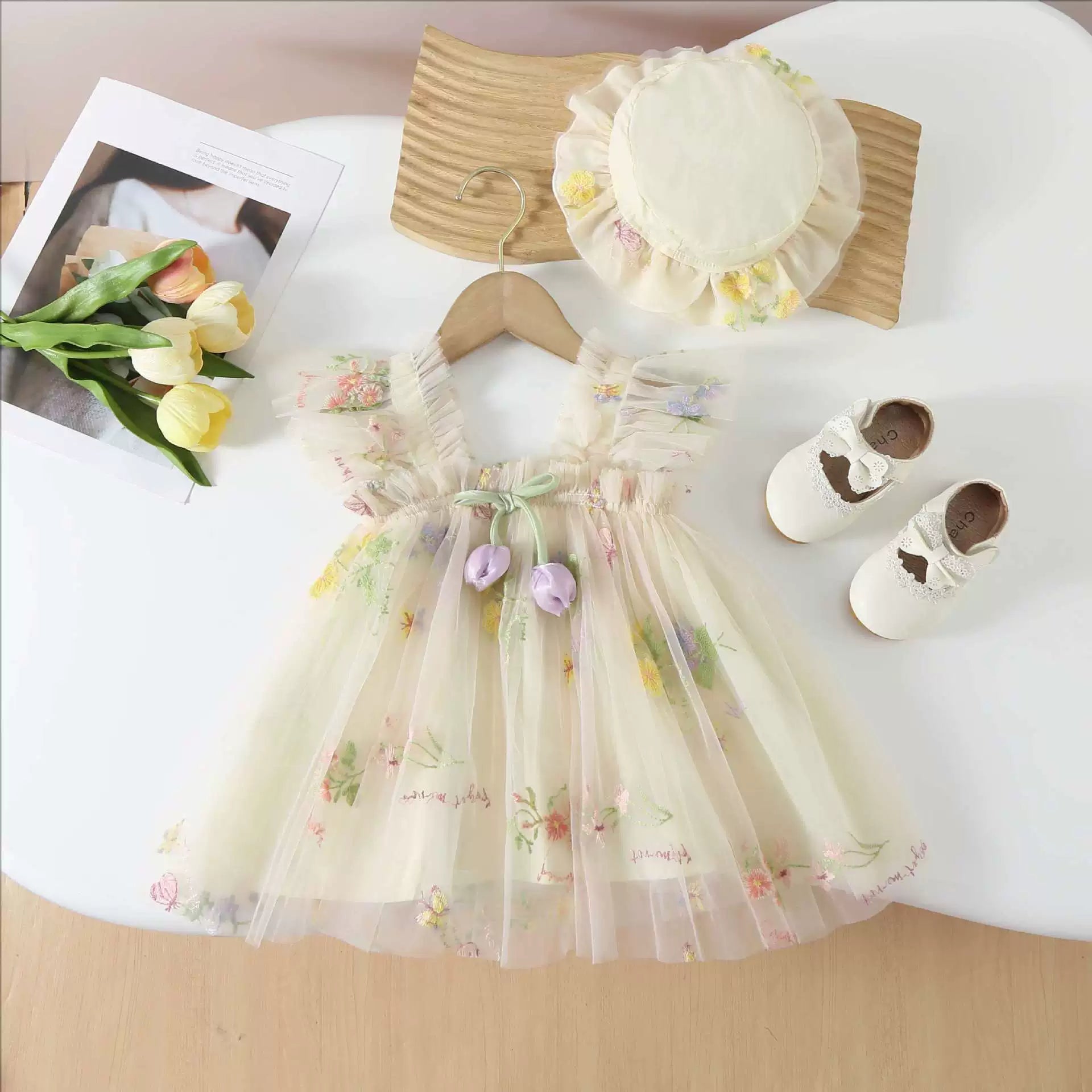 Vestido Infantil Floral Tulipa