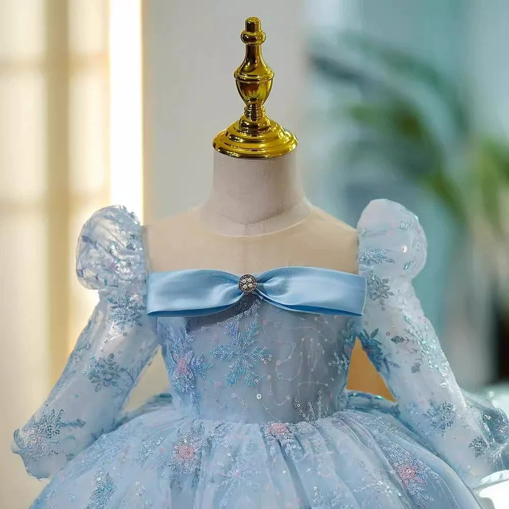 Vestido Infantil Azul Princesa